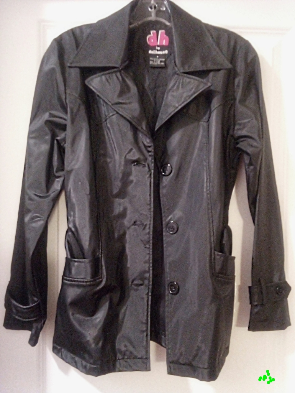 Dollhouse Black Faux Leather Trench Jacket